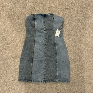 Forever 21 Denim Bodycon Dress with Tie Back